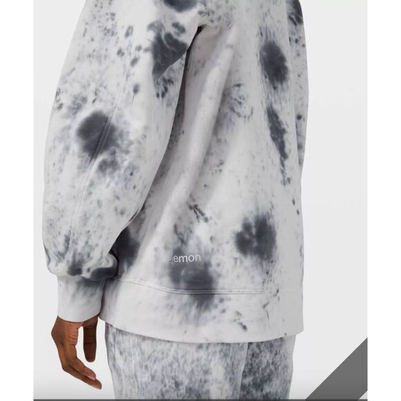 Lululemon Pullover Perfectly Oversized Crew Tie Dye Marble Dye Classic Navy Sz 6 - Picture 2 of 10